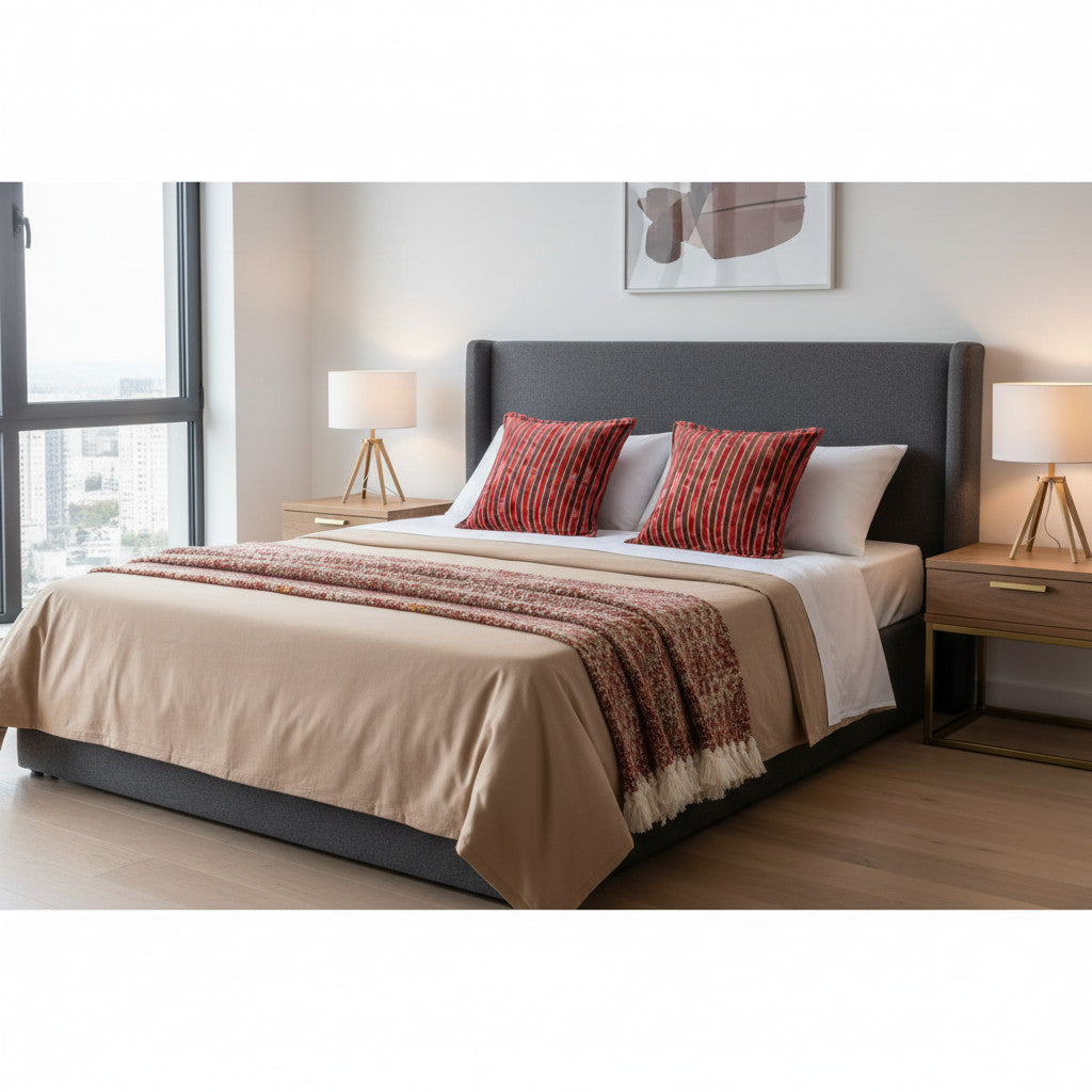 Scatter Cushion | Red & Brown Stripe | House Range