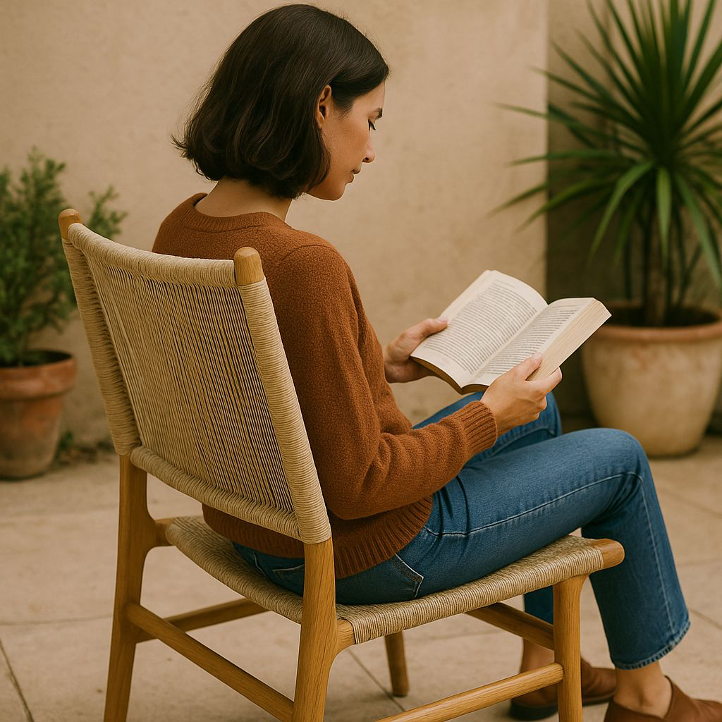 Rattan Weave Dining Chair | Natural