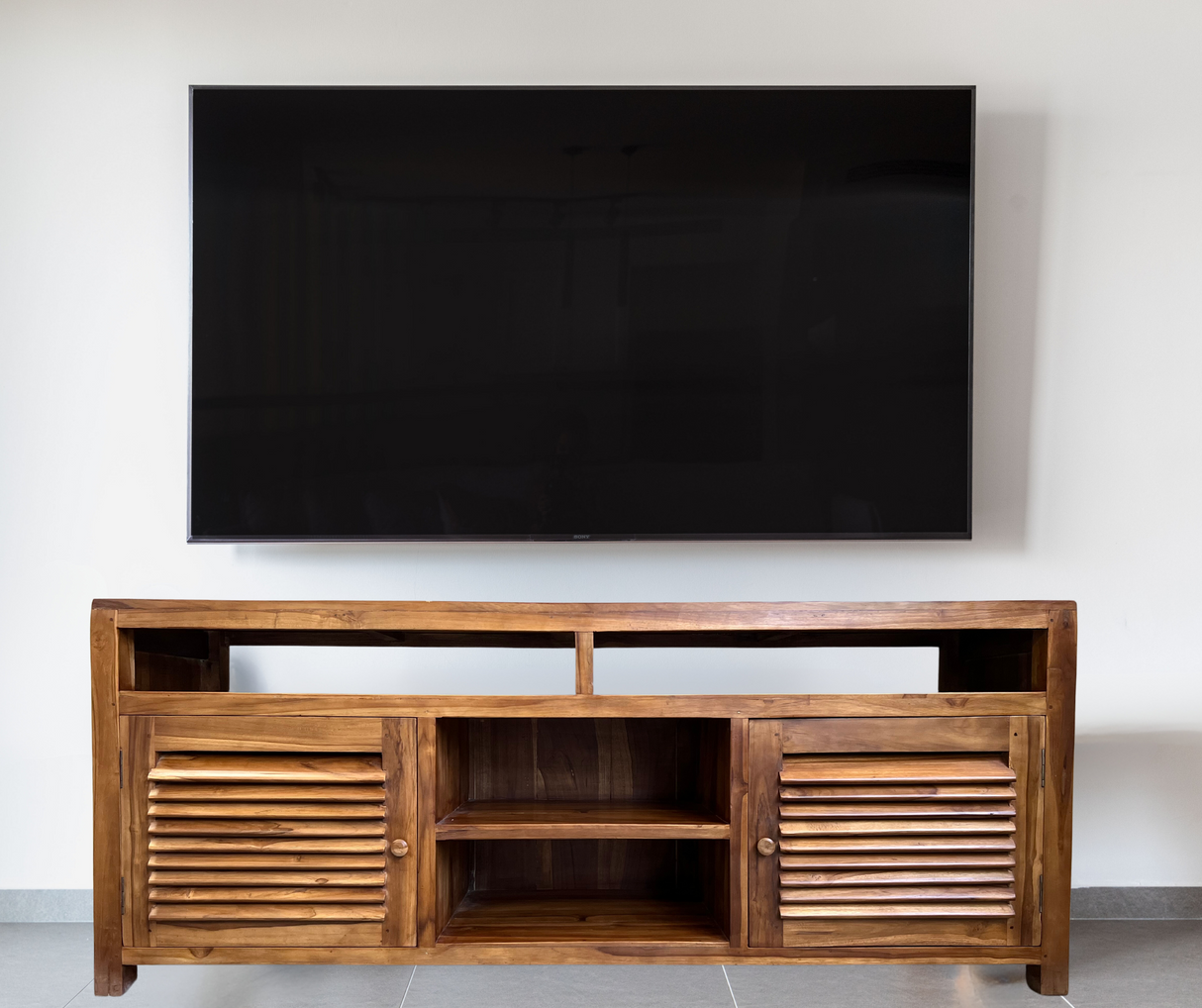 TV & Plasma Buffet Stand 4 Shelves | Light Brown