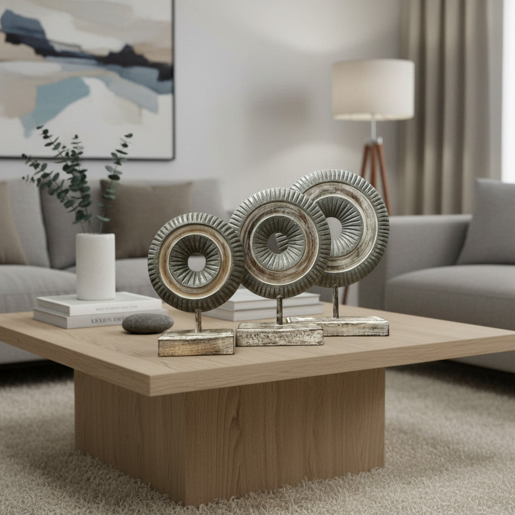 Celestial Halo Sculptural Décor Set | GREY