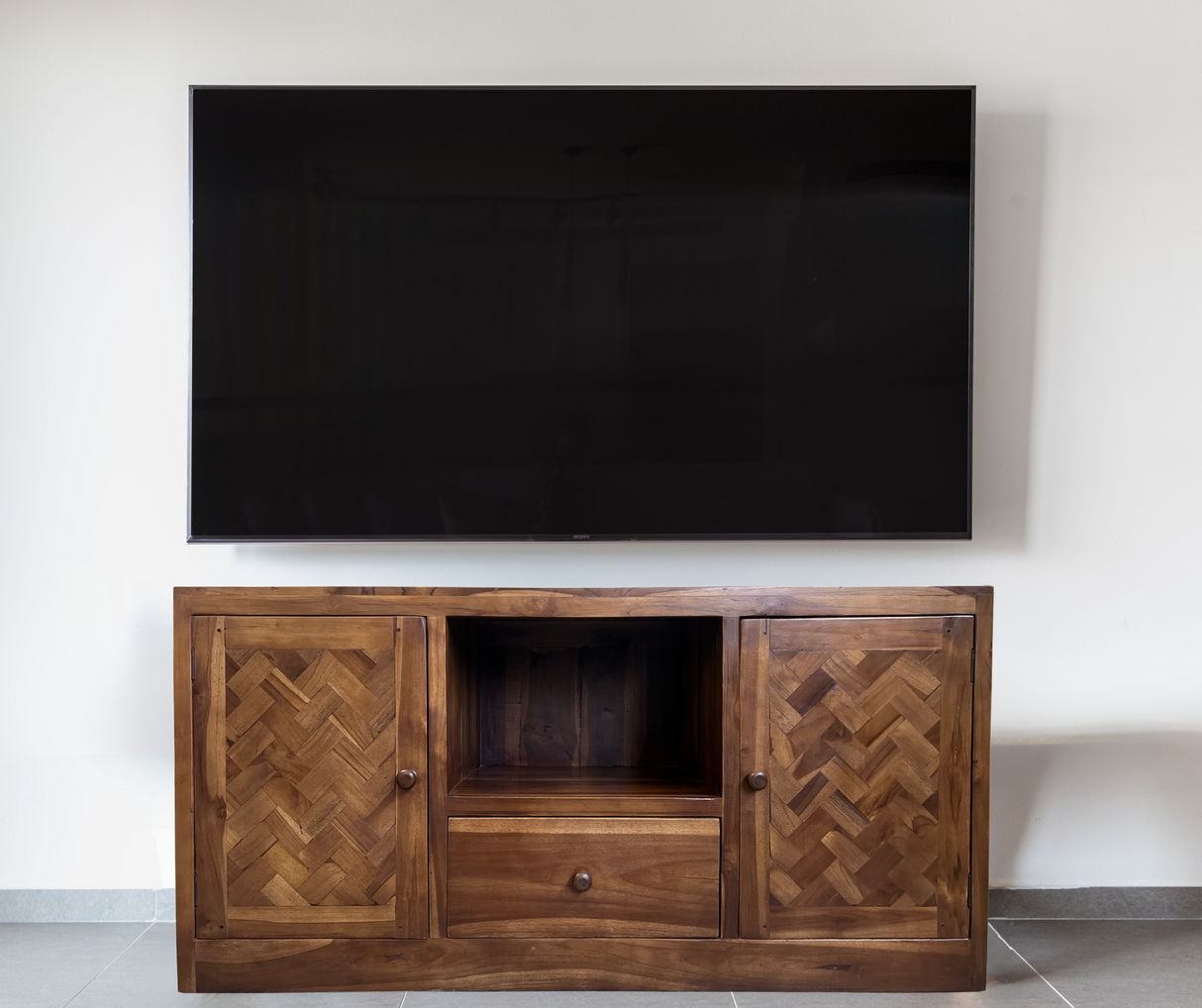 TV Mini Buffet Stand | Light Brown