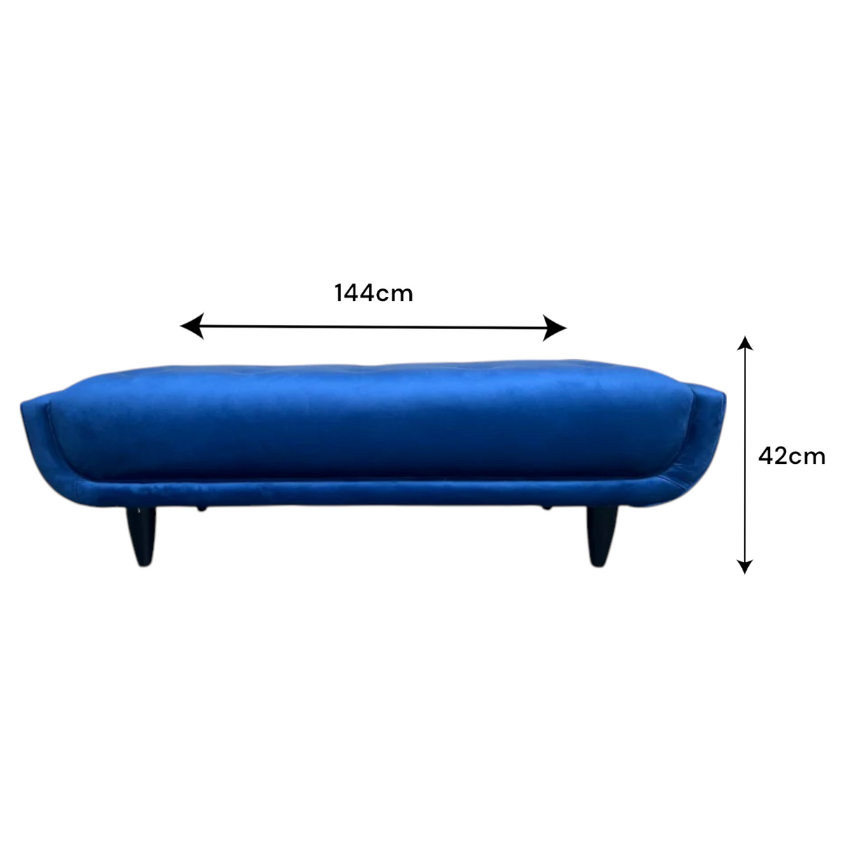 Couch Retro with Ottoman | Royal Blue