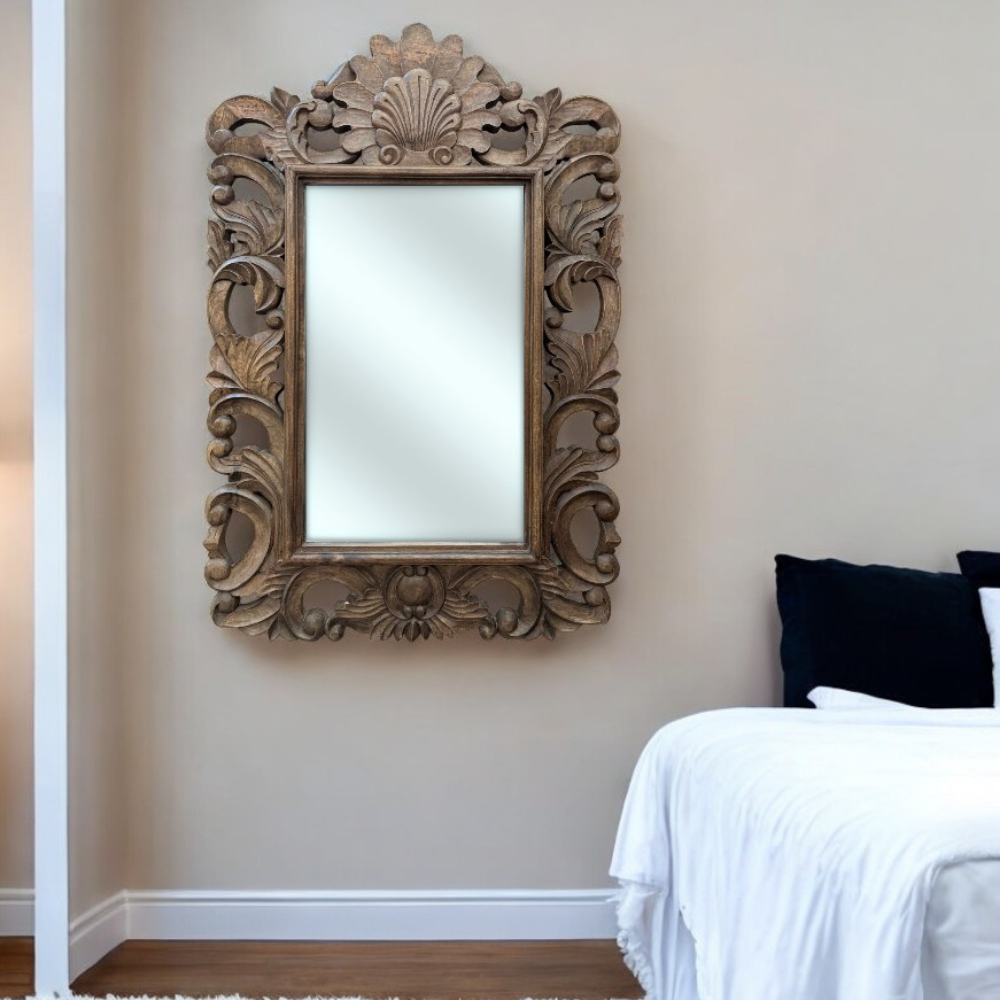 Paloma Mirror 150x100 | Brown Ornately Decorated Frame