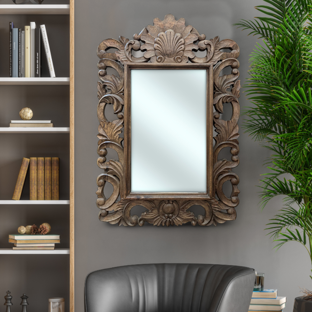 Paloma Mirror 150x100 | Brown Ornately Decorated Frame