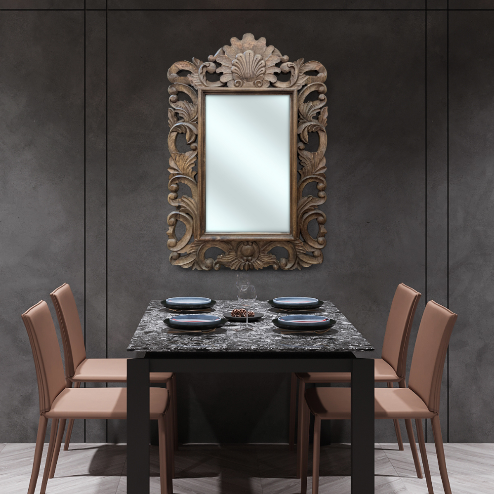 Paloma Mirror 150x100 | Brown Ornately Decorated Frame