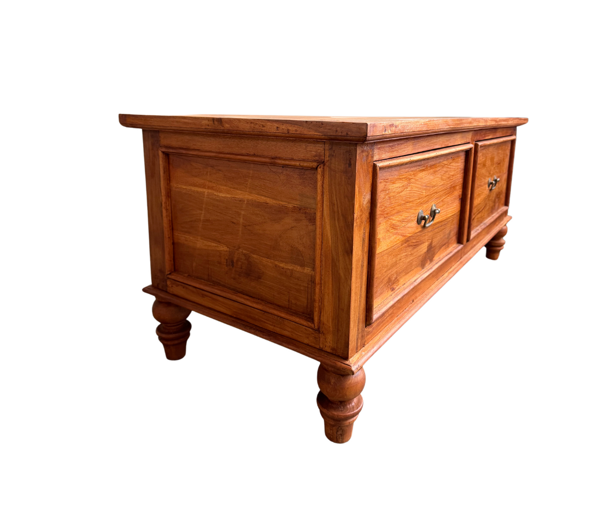 LONDON COFFEE TABLE | SEALED TEAK WOOD WITH 2 DRAWERS