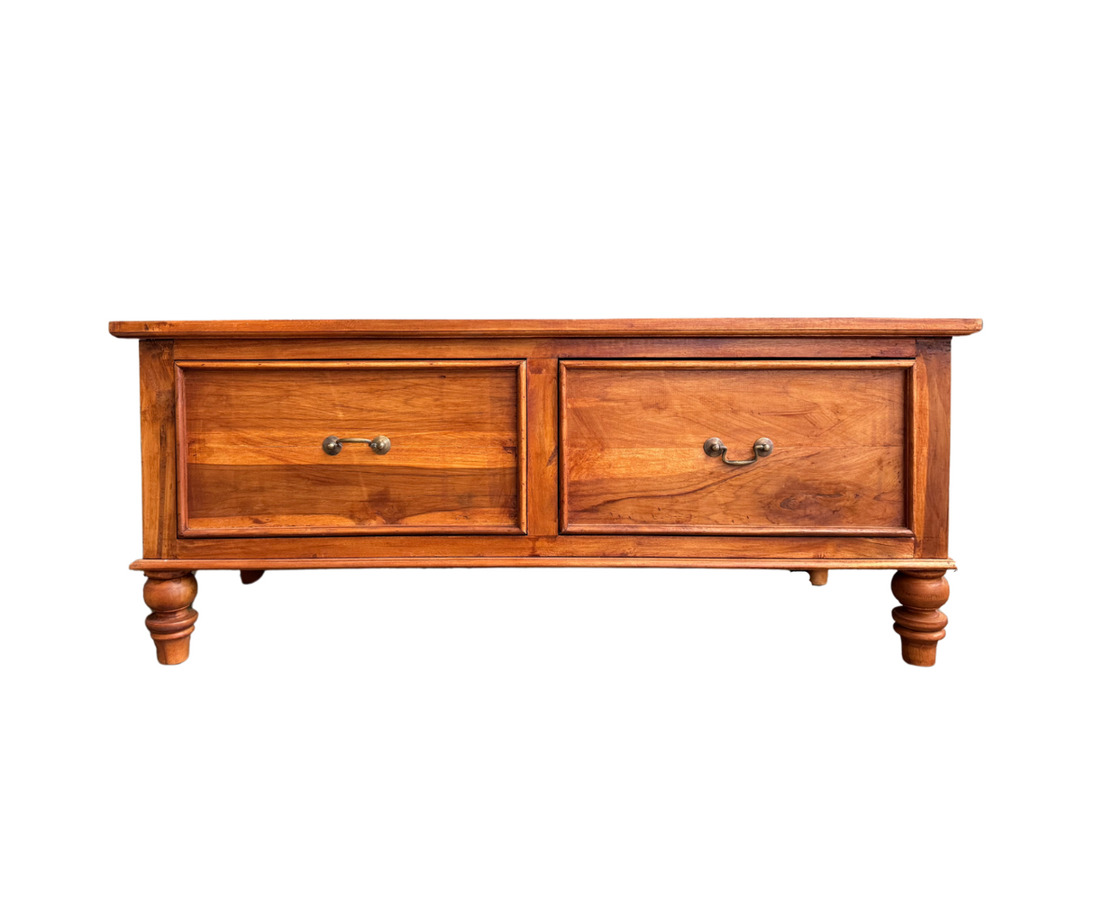 LONDON COFFEE TABLE | SEALED TEAK WOOD WITH 2 DRAWERS