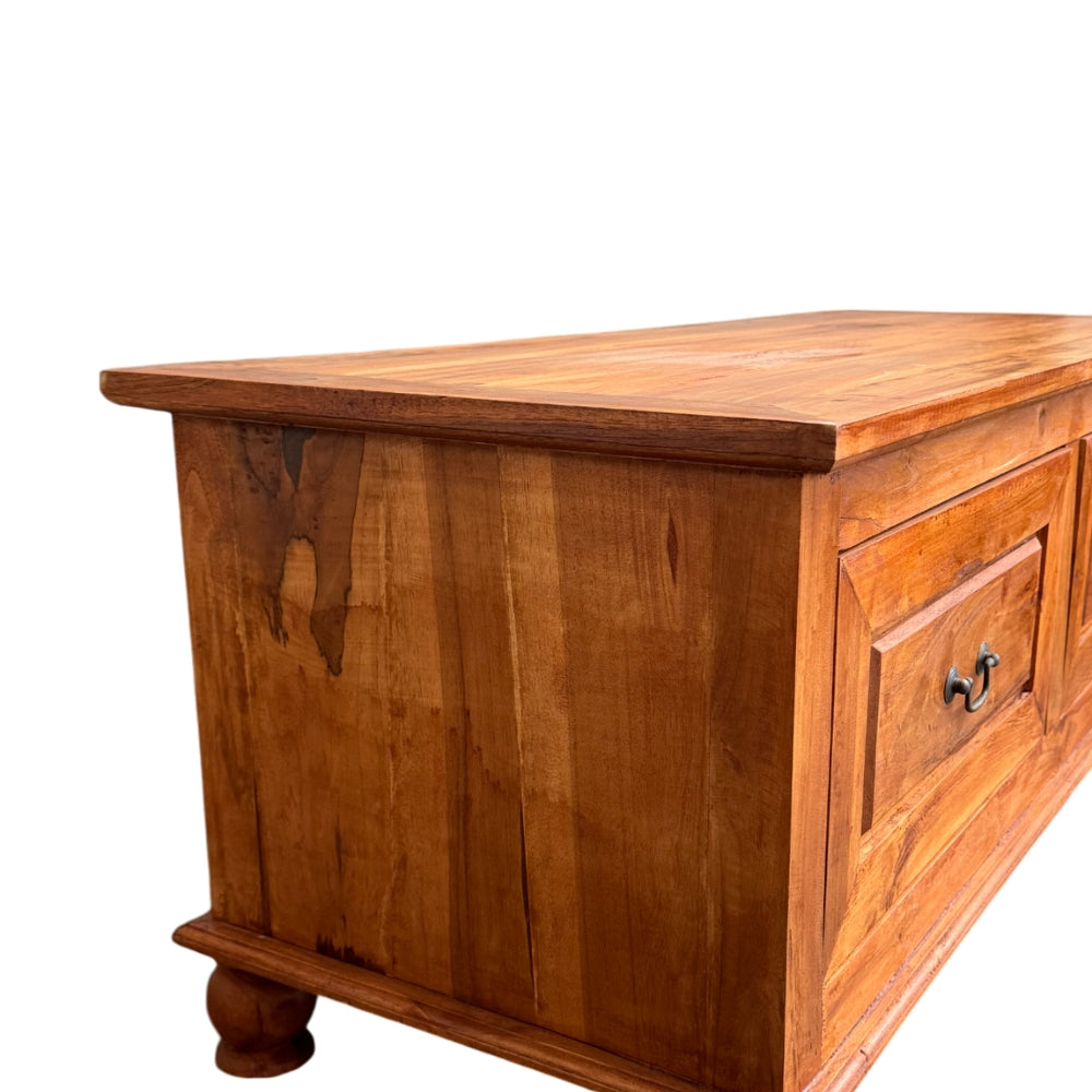 LONDON COFFEE TABLE | SEALED TEAK WOOD WITH 2 DRAWERS