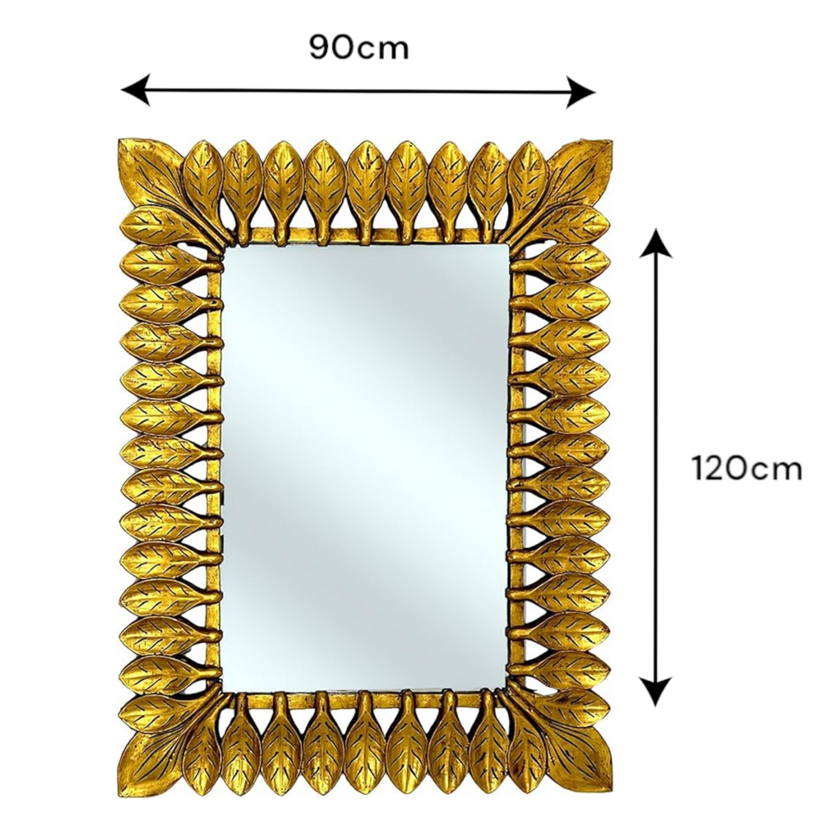 Catalina Mirror, Rectangular | Large Gold Hanging Wall Mirror