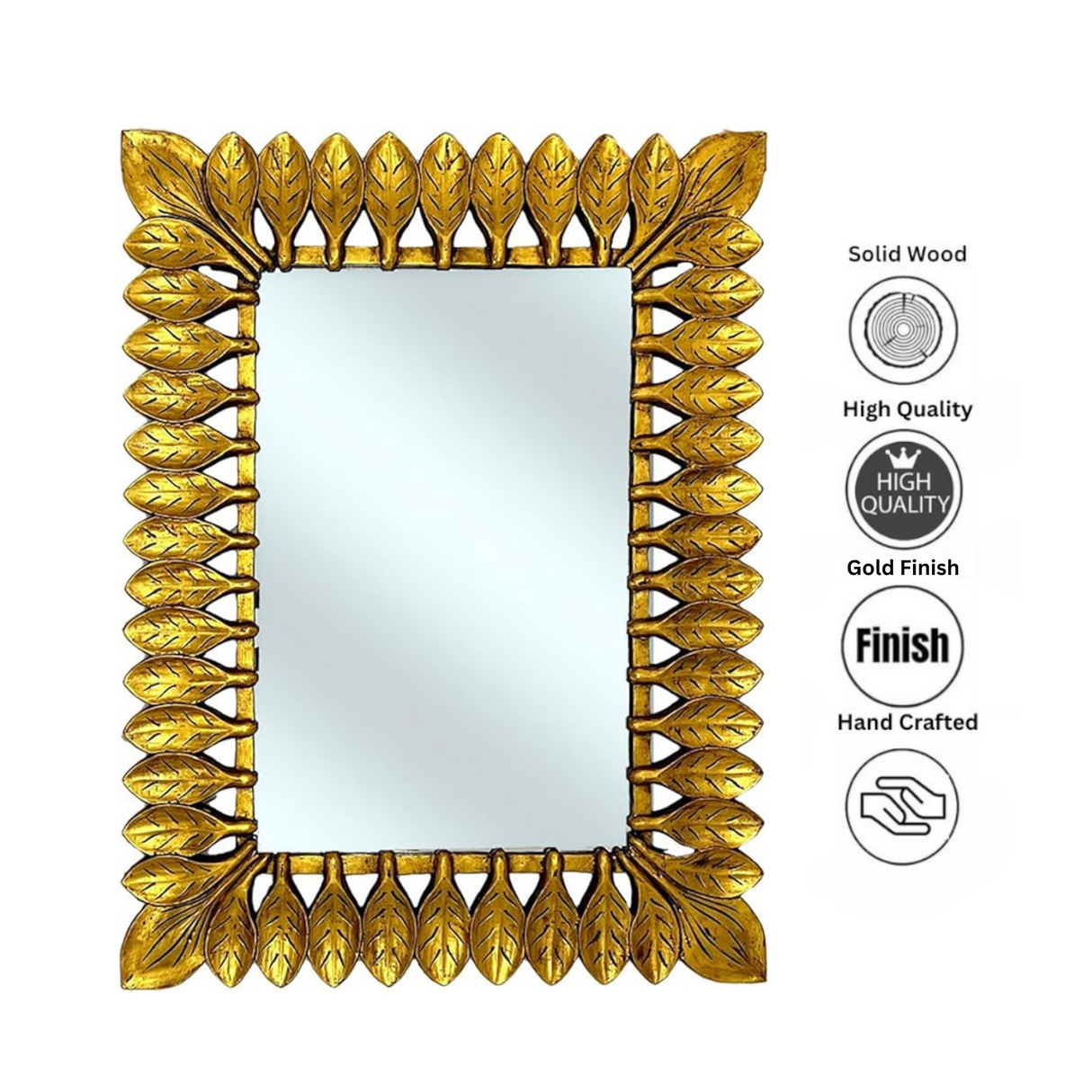 Catalina Mirror, Rectangular | Large Gold Hanging Wall Mirror