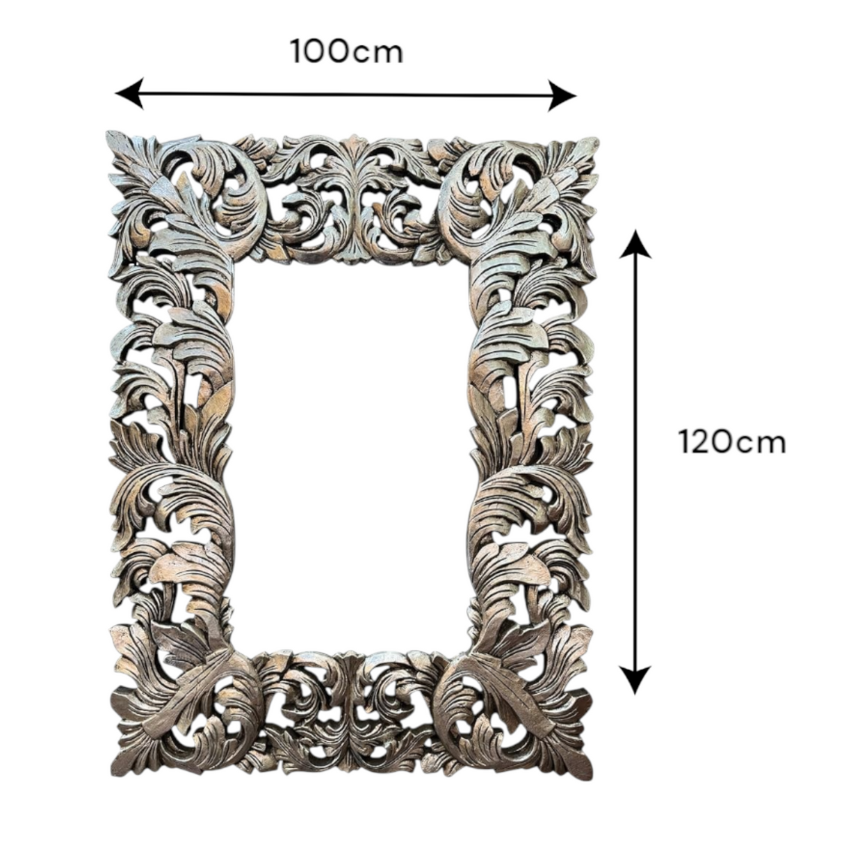 Mirror Deco No List Frame 120x90 | Silver Large Hanging Wall Mirror
