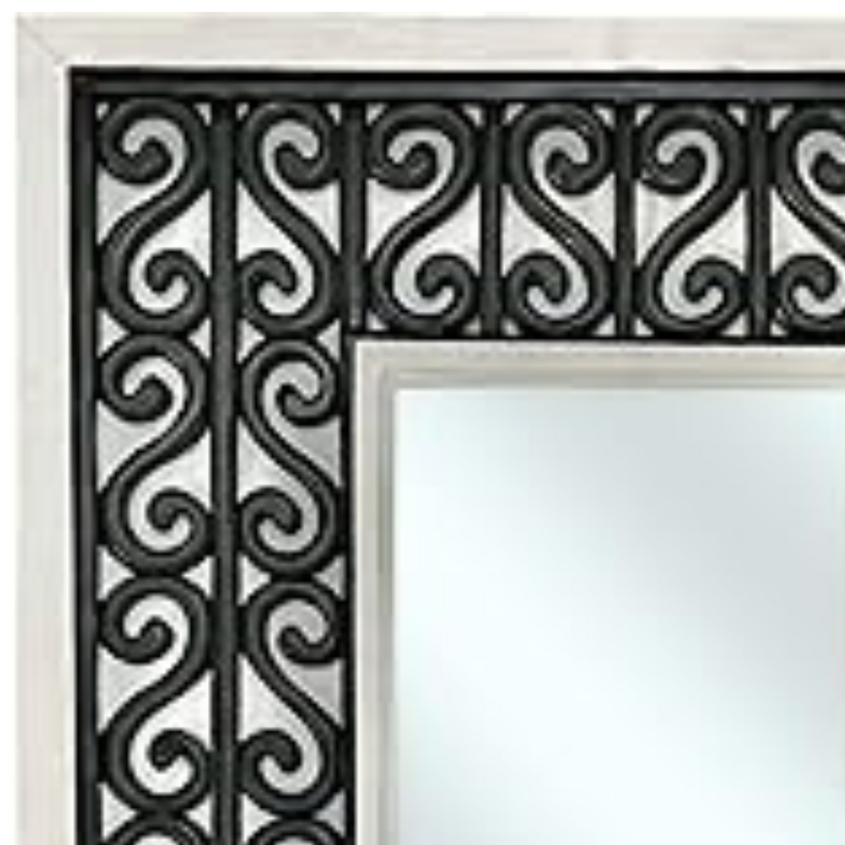 Borneo Rectangular Mirror | Black & White Decorated Frame