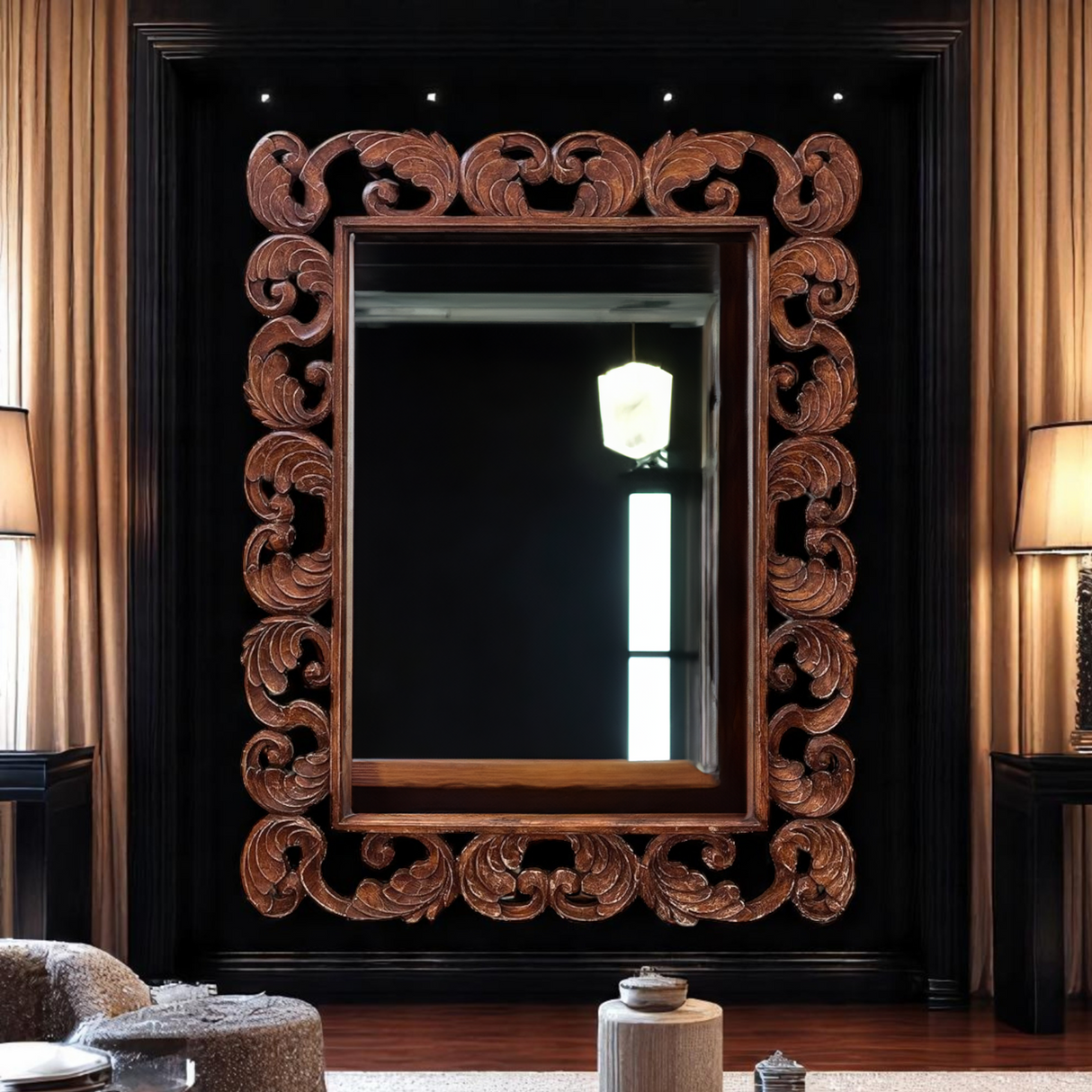 France Classic Mirror 180x140 | Brown, Bone