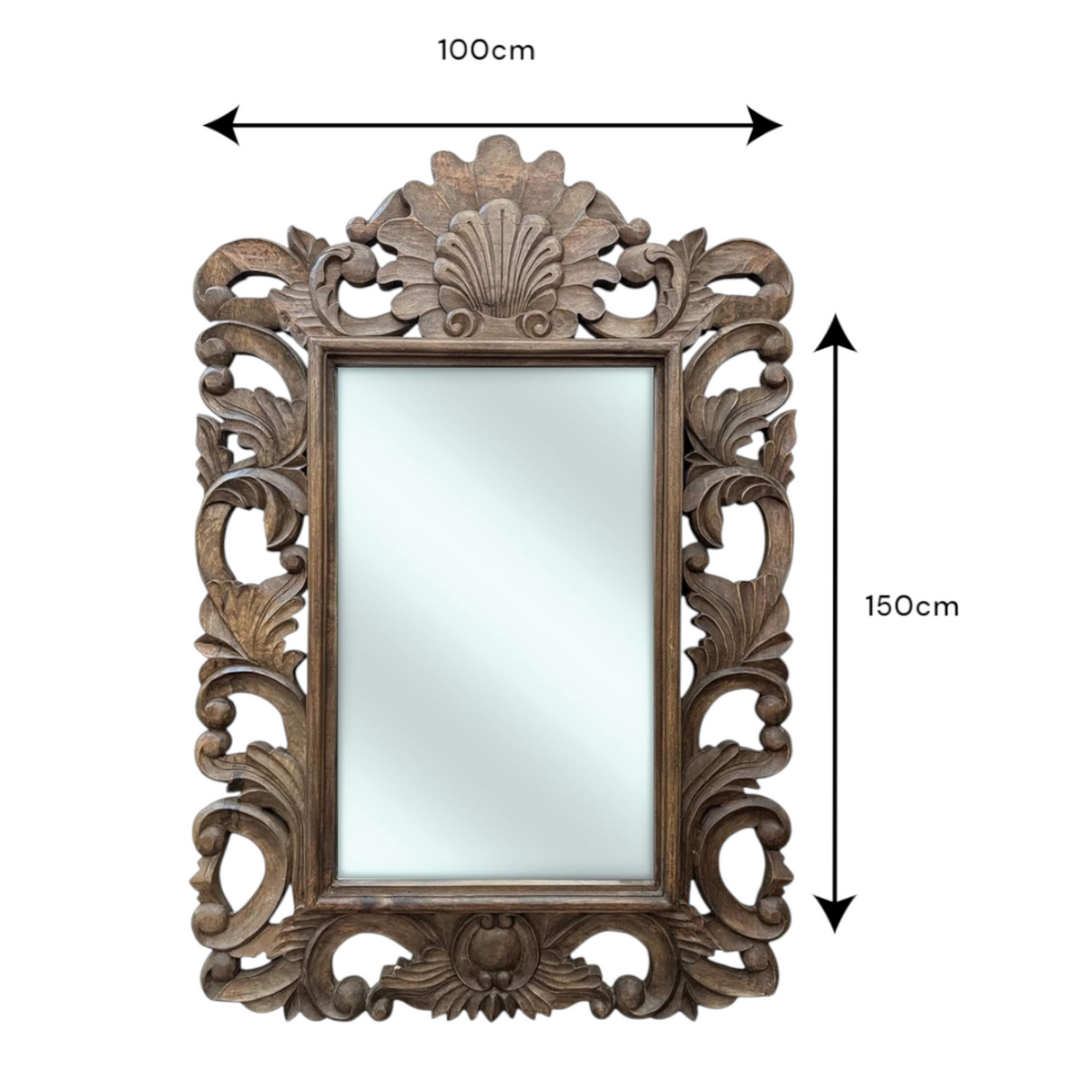 Paloma Mirror 150x100 | Brown Ornately Decorated Frame