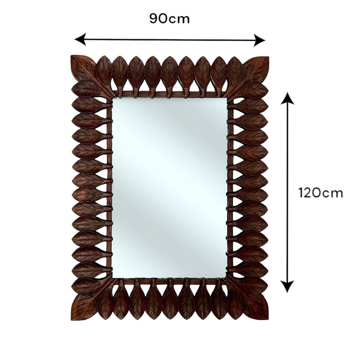 Catalina Mirror, Rectangular | Dark Brown Large Wall Mirror