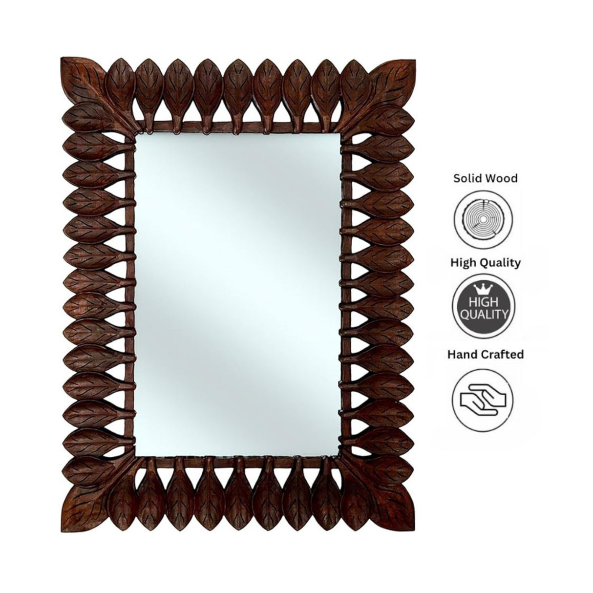 Catalina Mirror, Rectangular | Dark Brown Large Wall Mirror