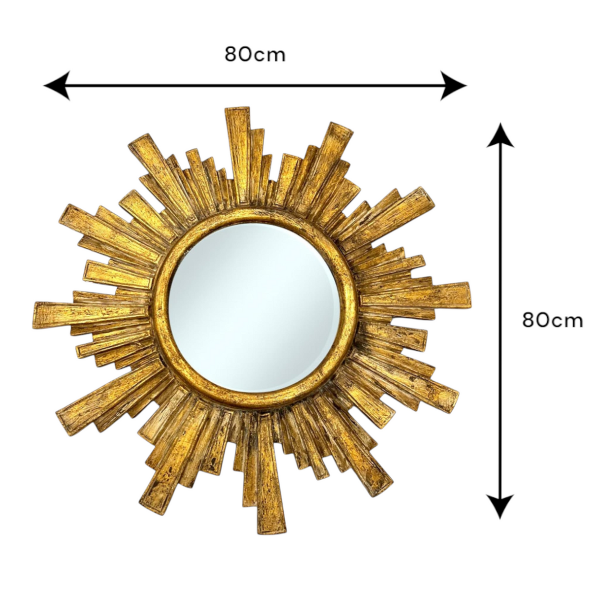 Sunblast Round Mirror | Gold Crack