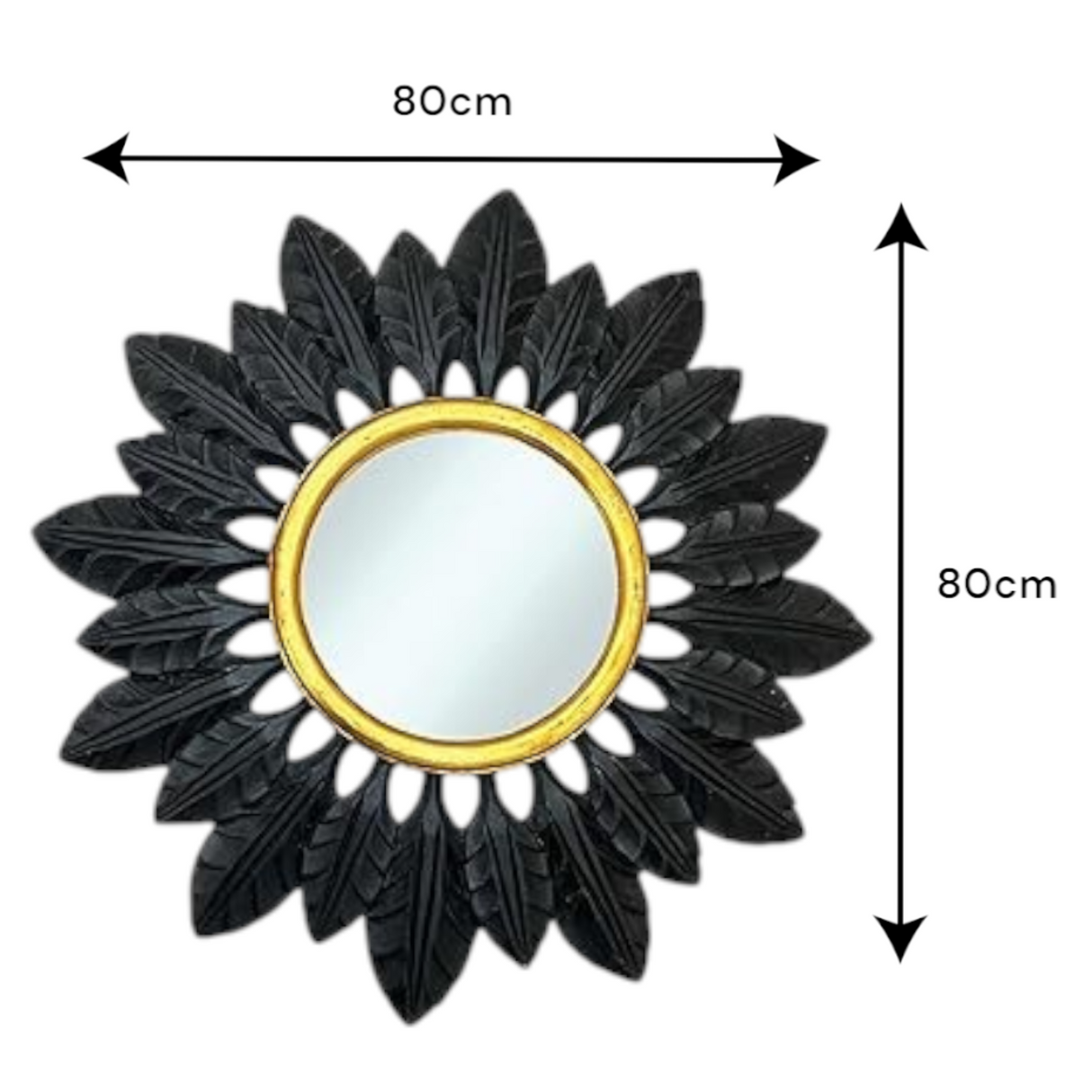 Catalina Mirror Round | Black & Gold Large Wall Mirror