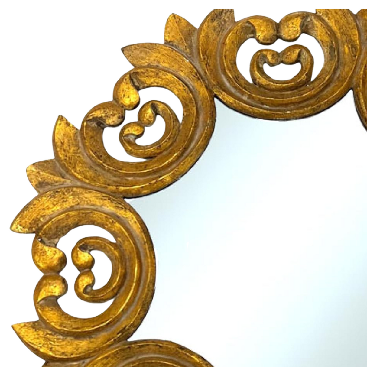 Palermo Round Mirror | Gold Crack