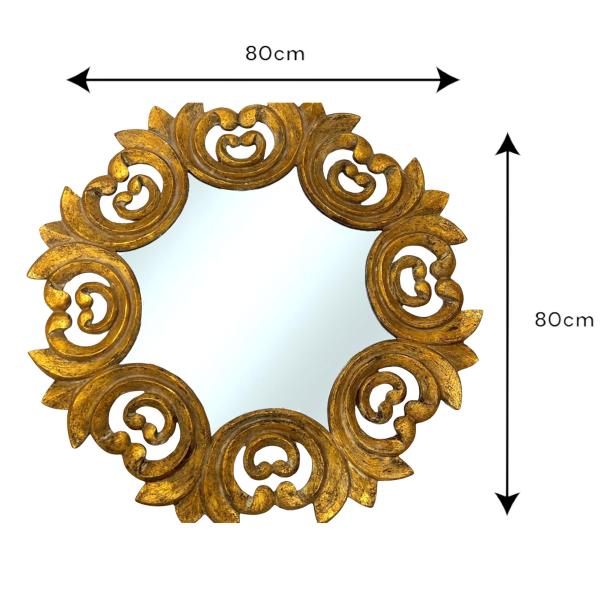 Palermo Round Mirror | Gold Crack