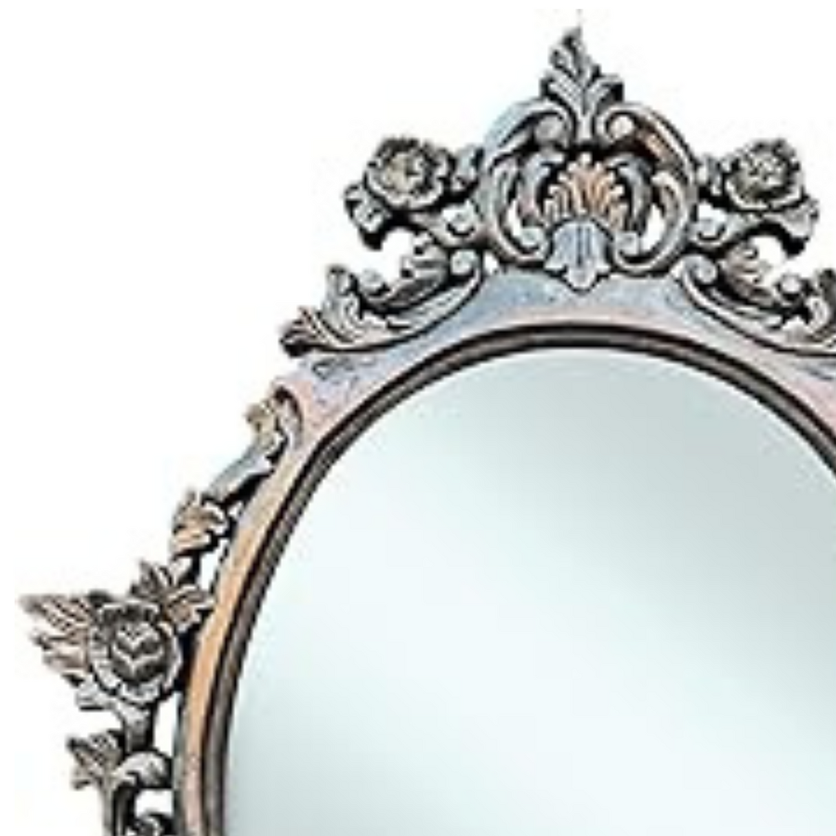 Mirror Oval Anggur Silver Antique 100x80 | Silver