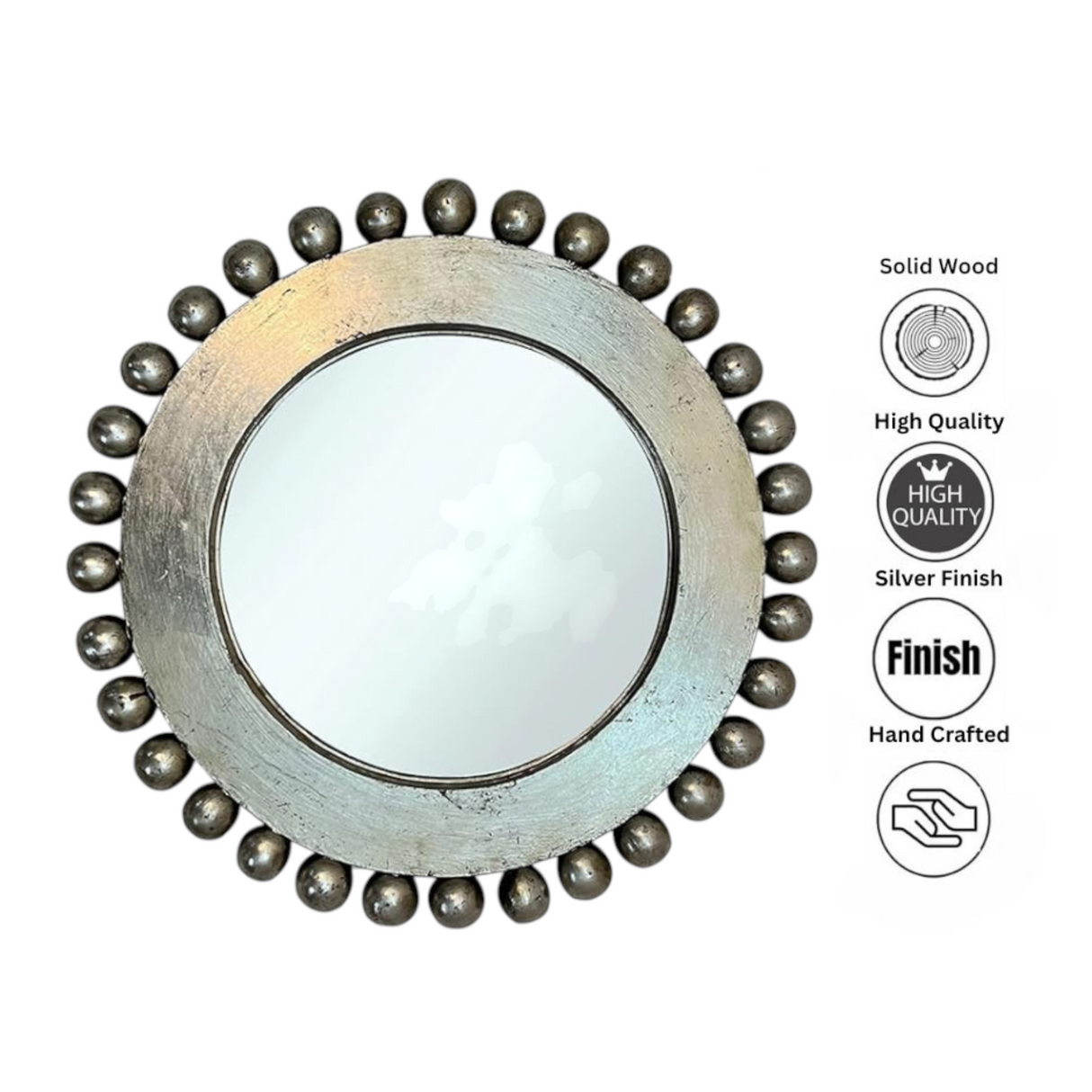 Durban Bowl Mirror | Silver Antique