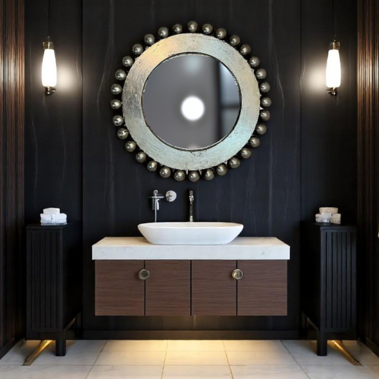 Durban Bowl Mirror | Silver Antique