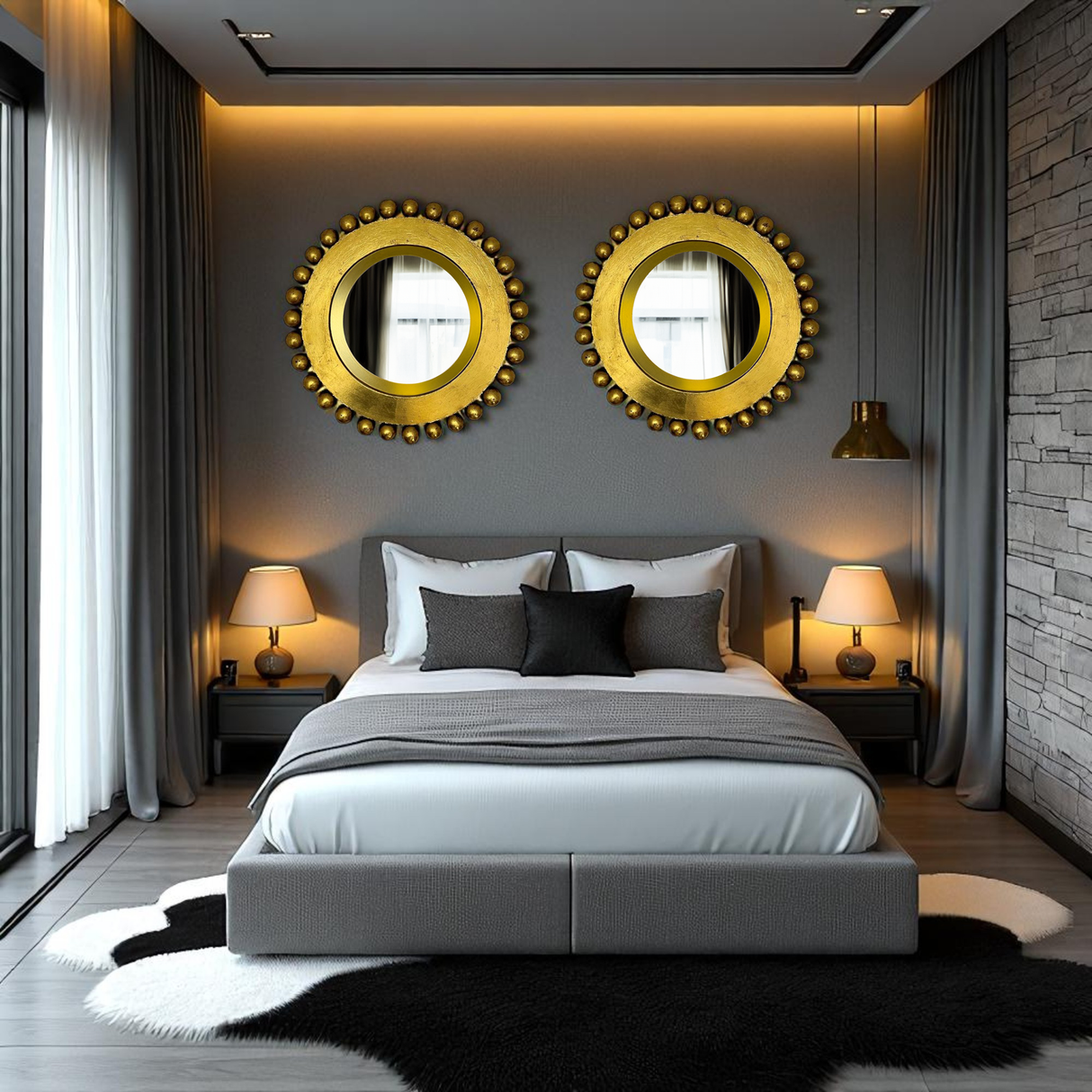 Durban Bowl Mirror | Gold Wash