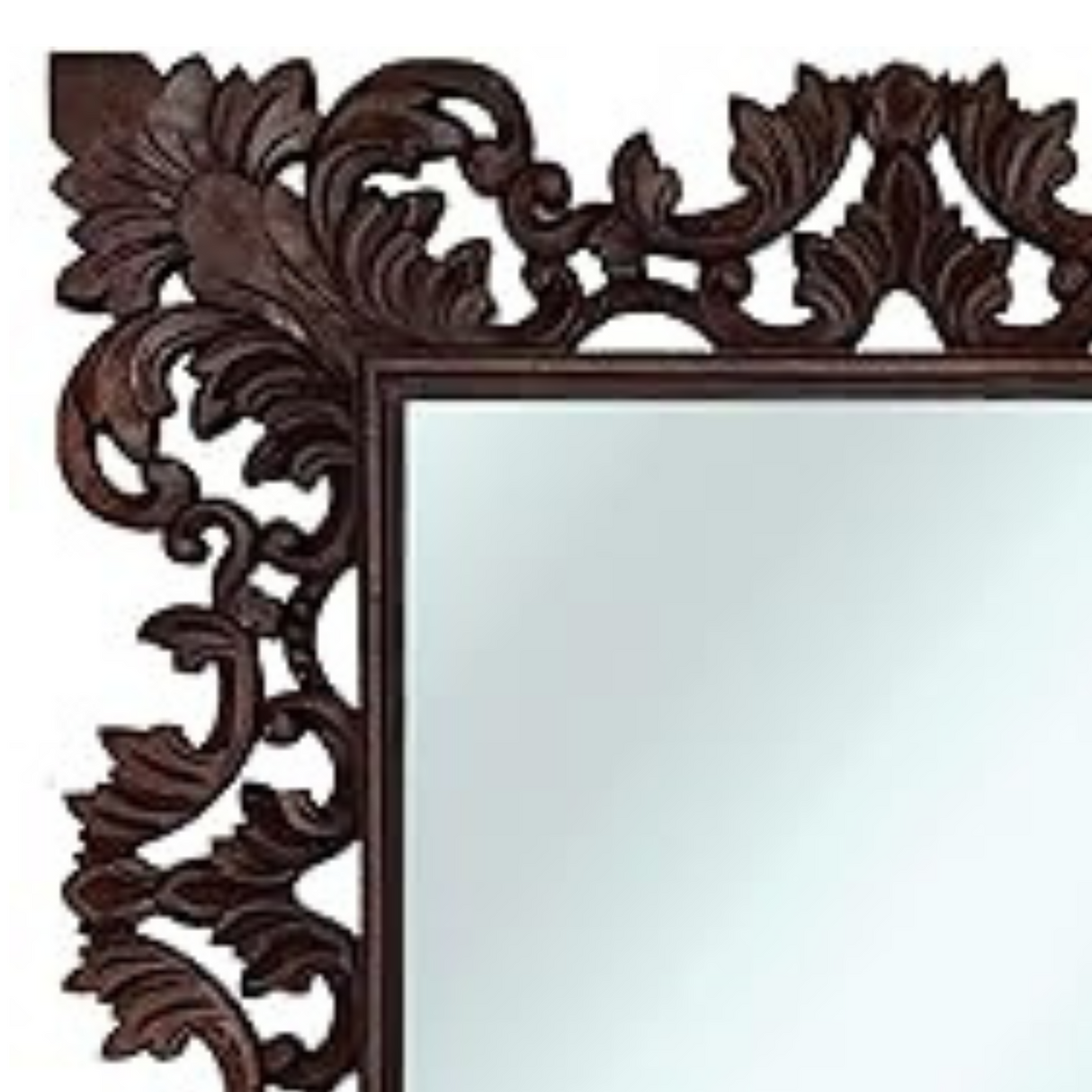 Baron Art Décor Square Mirror | Dark Brown Large Wall Mirror