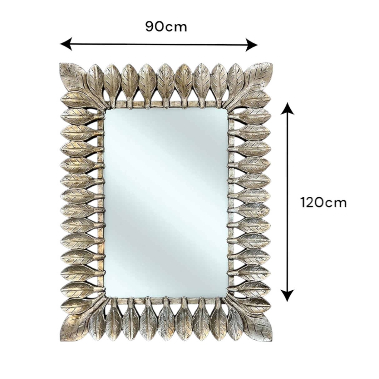 Catalina Rectangular Mirror Silver Antique