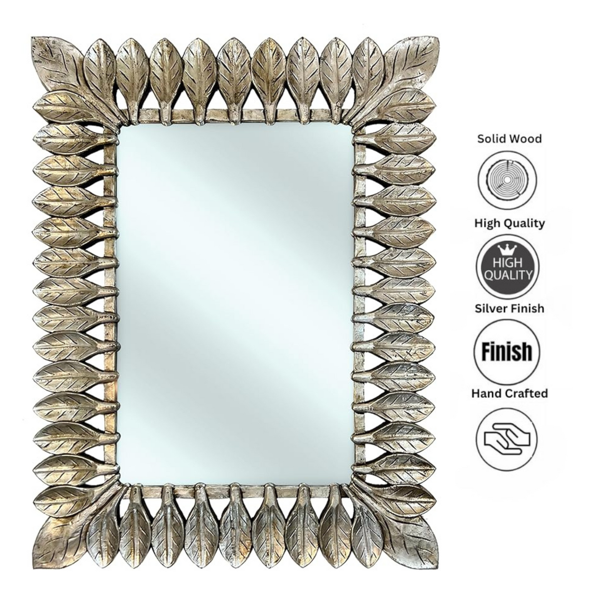 Catalina Rectangular Mirror Silver Antique