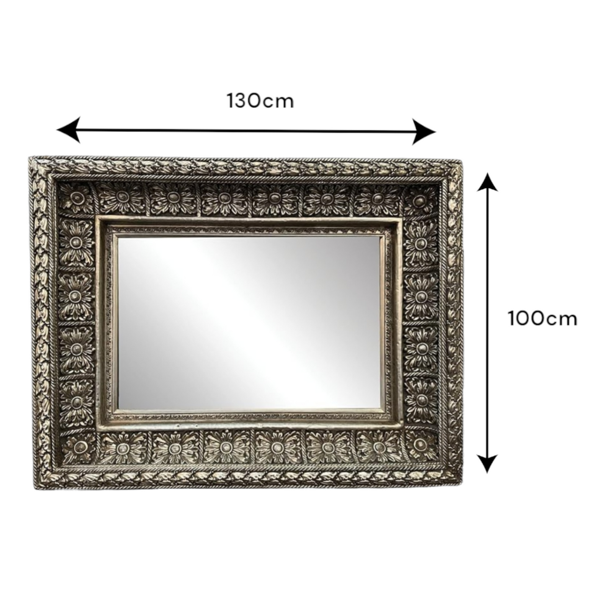 Silver Fancy Mirror 100x130cm