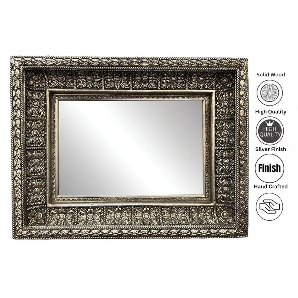 Silver Fancy Mirror 100x130cm
