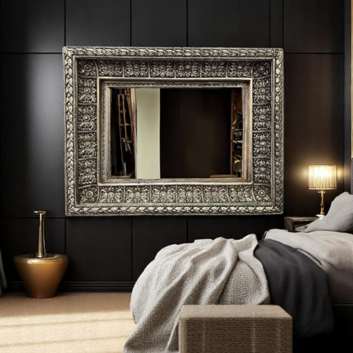 Silver Fancy Mirror 100x130cm