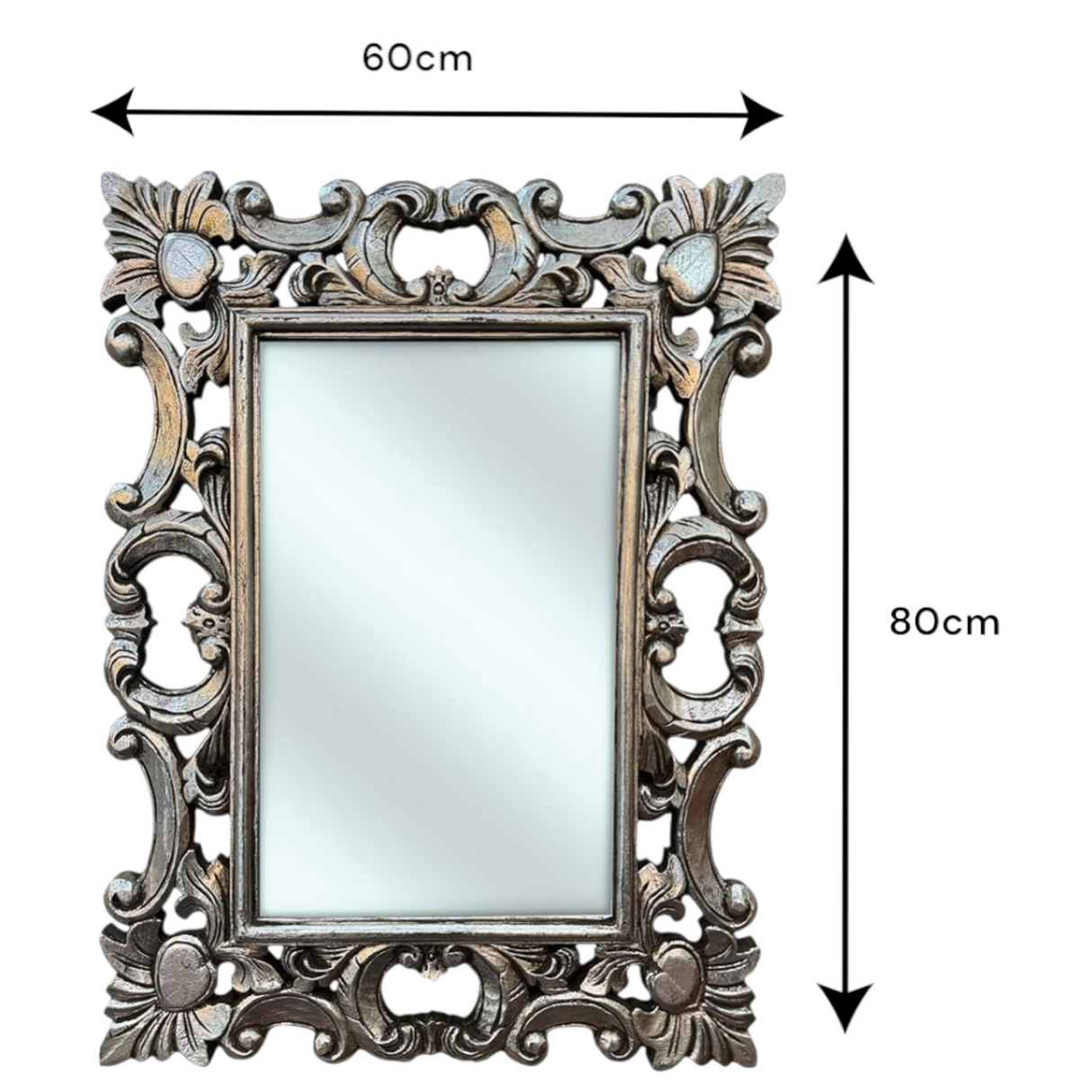 Mirror Eiffel 80x60 | Silver Large Wall Mirror