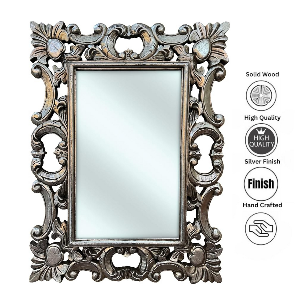 Mirror Eiffel 80x60 | Silver Large Wall Mirror