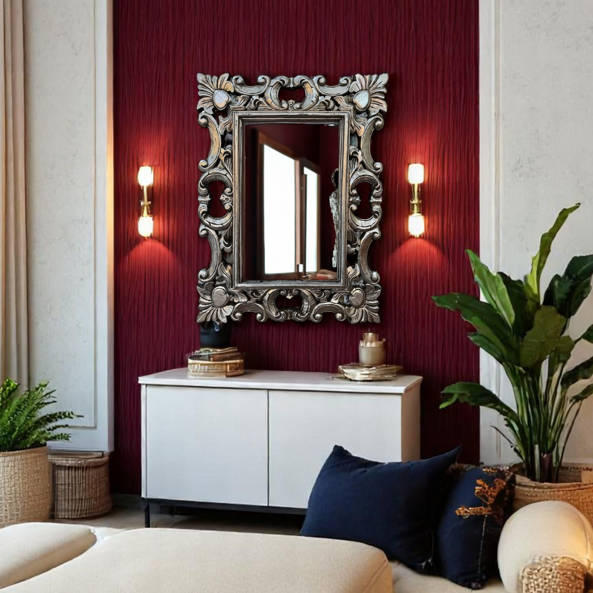 Mirror Eiffel 80x60 | Silver Large Wall Mirror