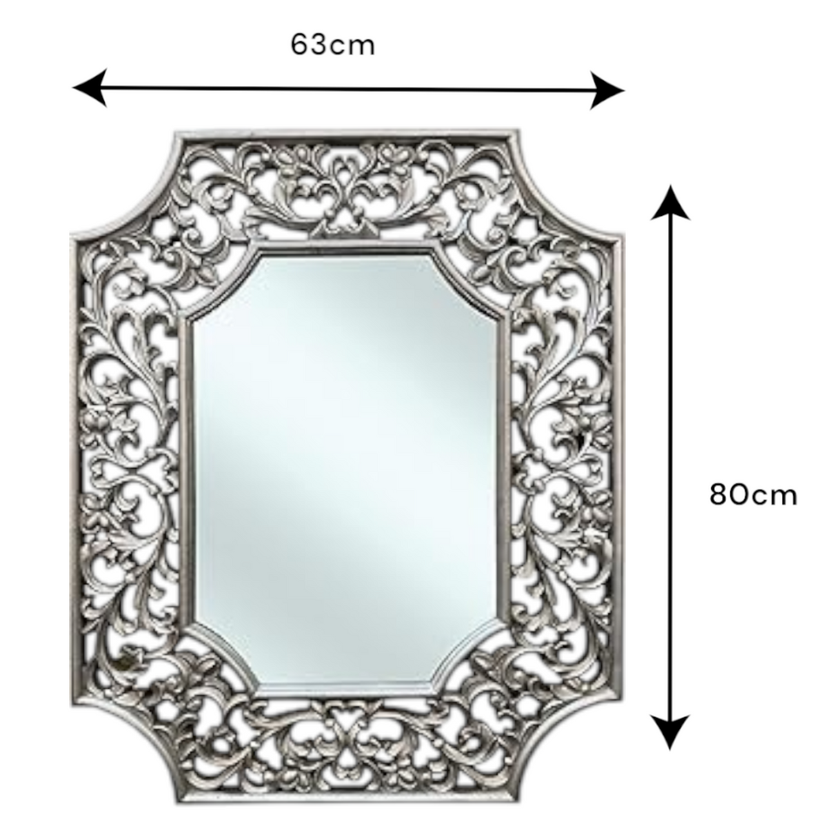 LS16 Mirror | Silver shaped 63x80cm