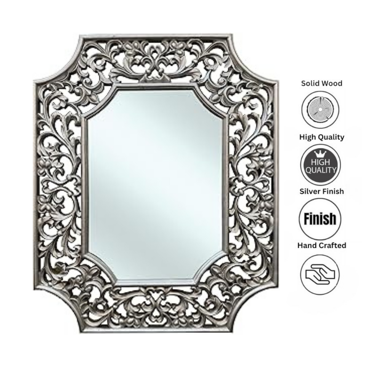 LS16 Mirror | Silver shaped 63x80cm