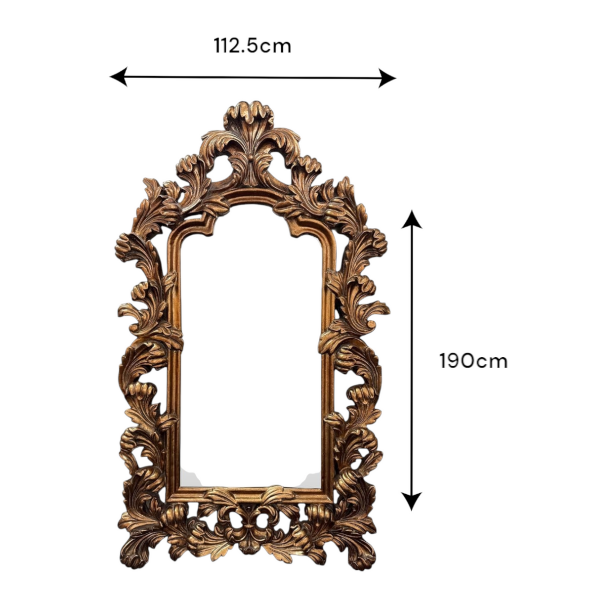 Fancy Gold Mirror | Shaped 190x112.5cm Large Wall Mirror