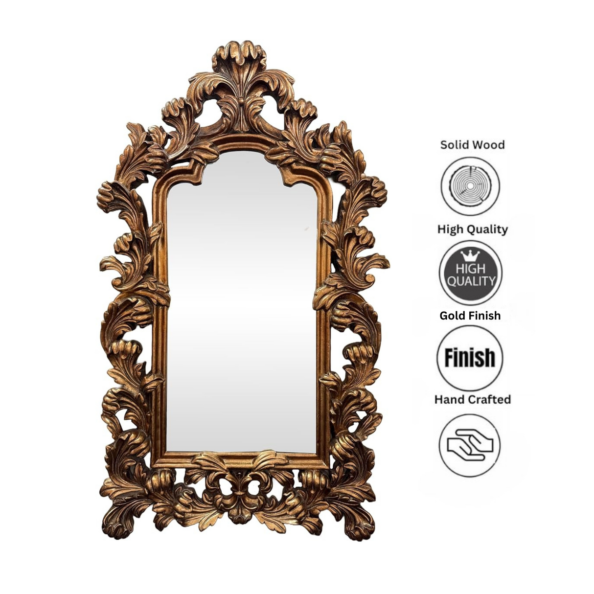 Fancy Gold Mirror | Shaped 190x112.5cm Large Wall Mirror