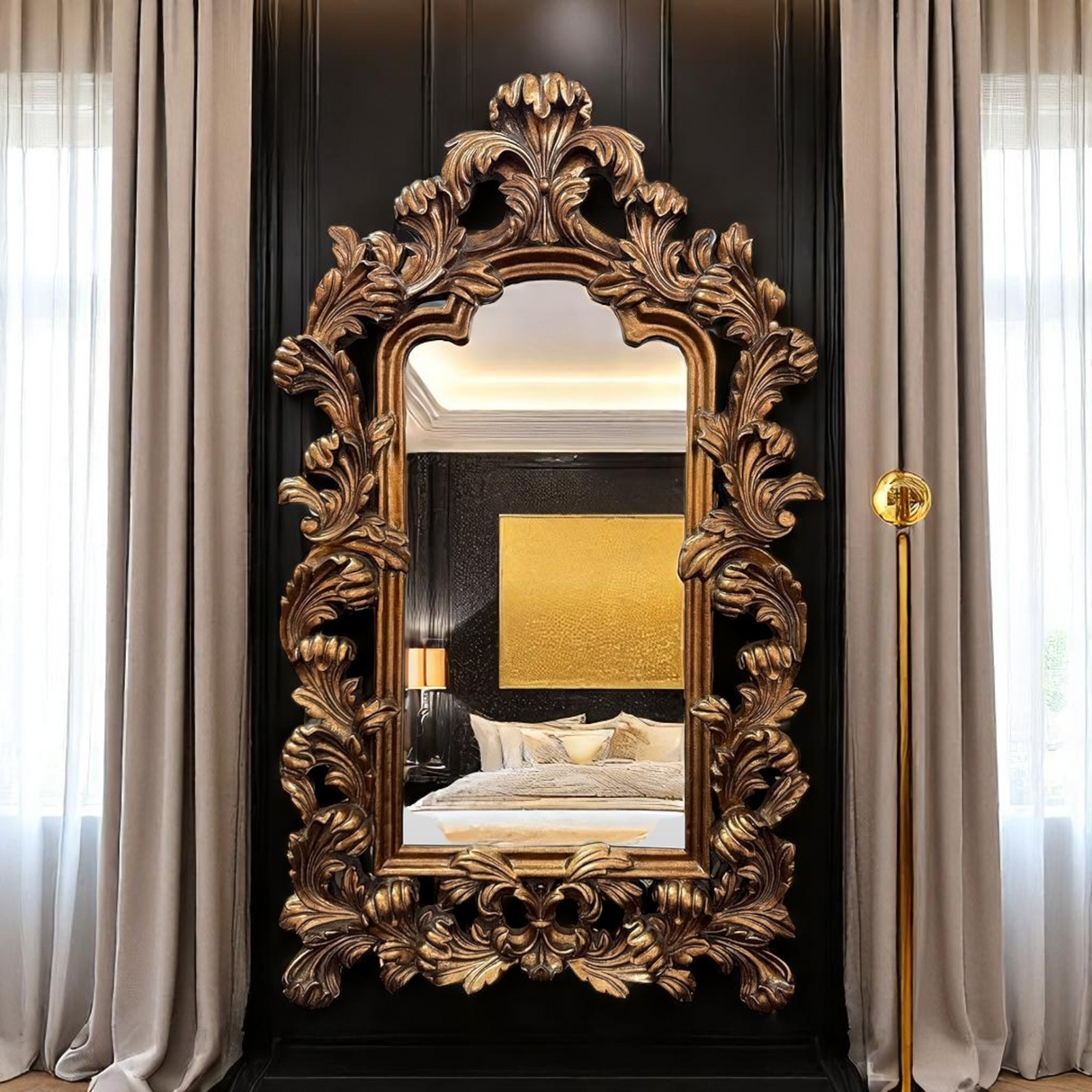Fancy Gold Mirror | Shaped 190x112.5cm Large Wall Mirror
