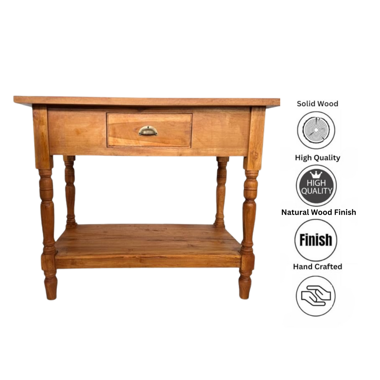 Simple Bedside Table | Light Wood Finish