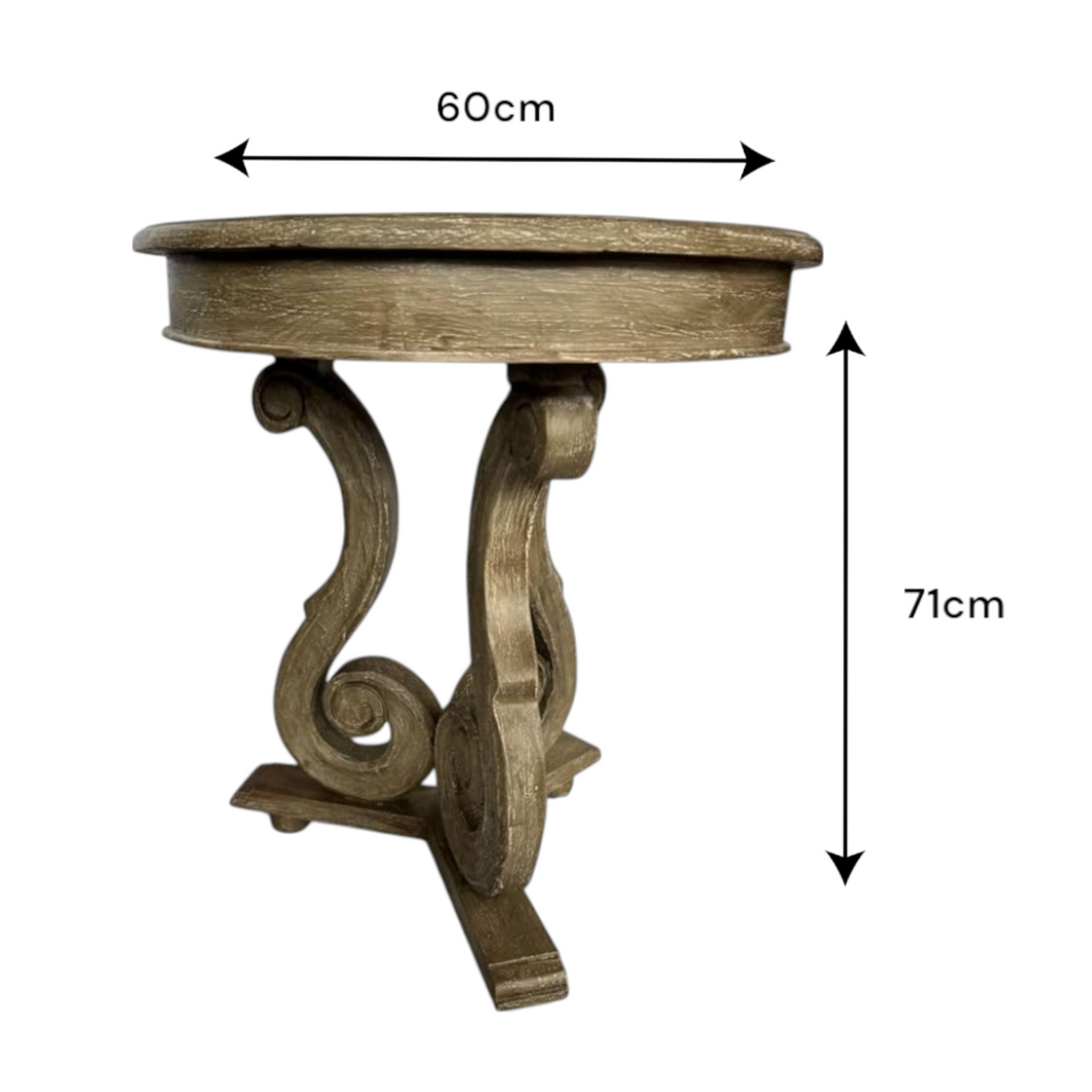 Florence Round Coffee Table 60cm | Aged Brown