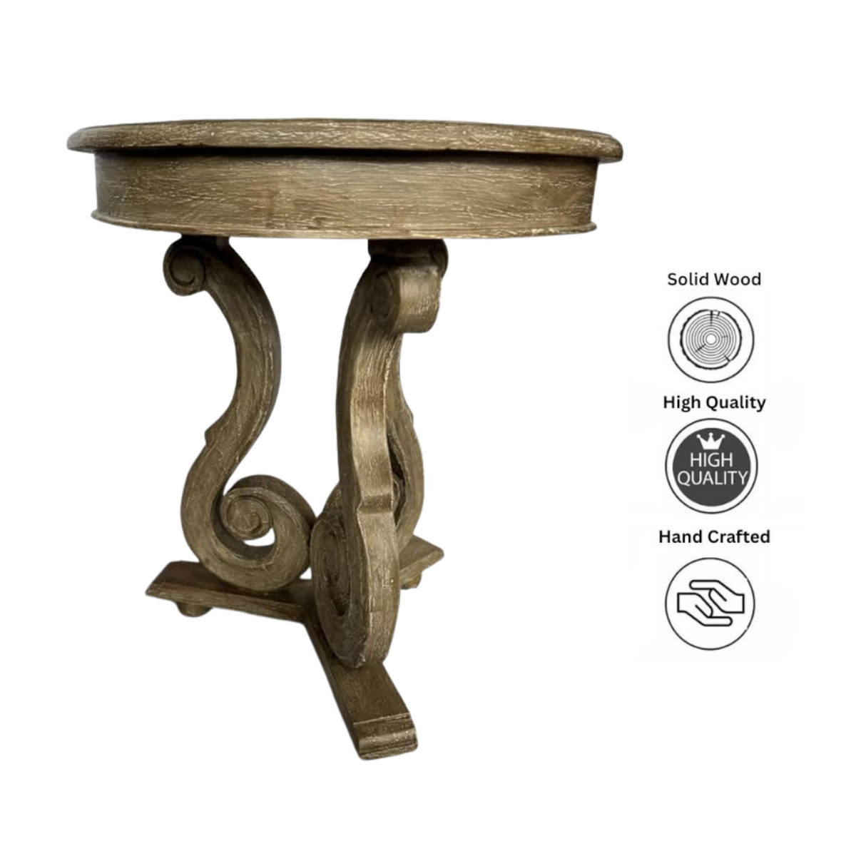 Florence Round Coffee Table 60cm | Aged Brown