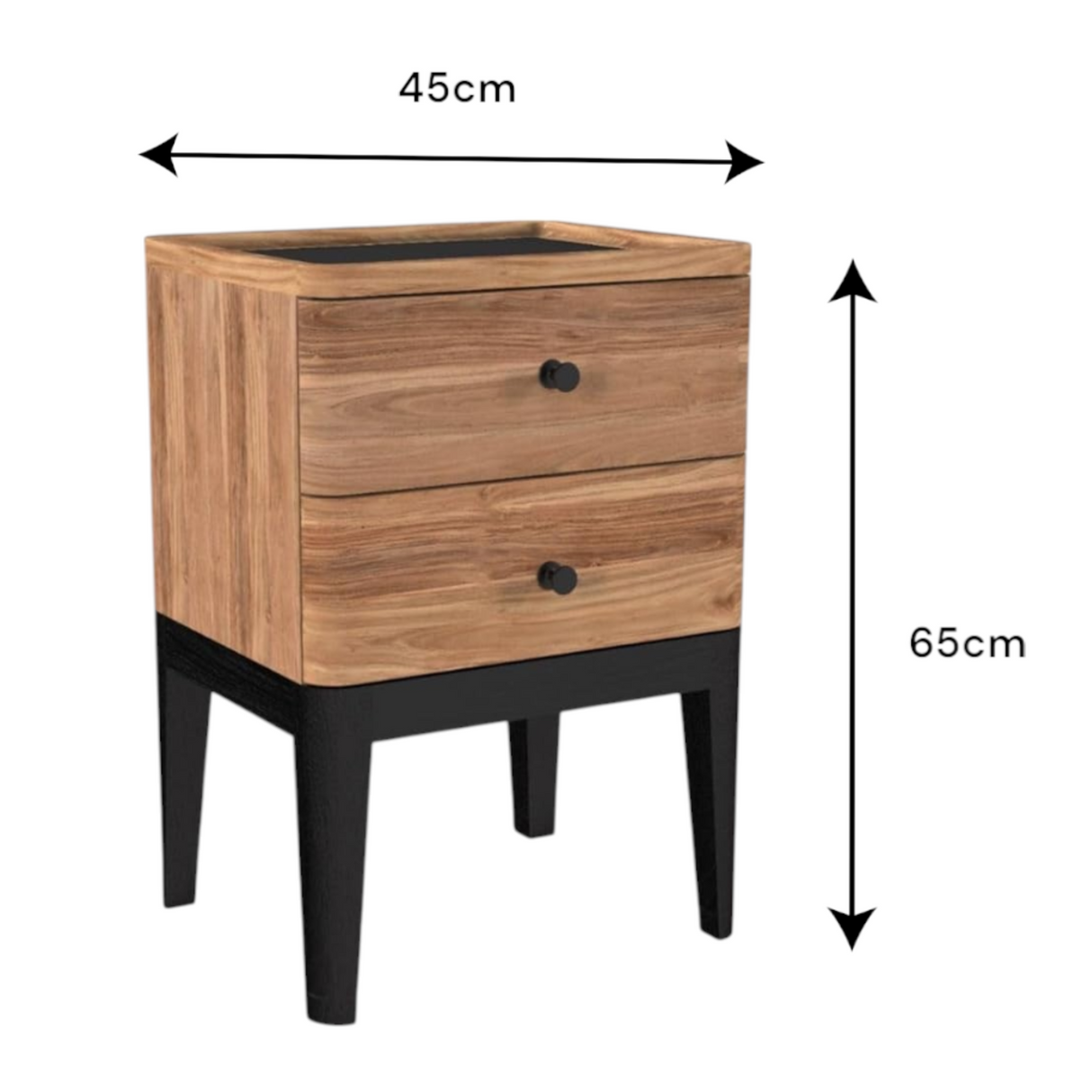 Bedside Pedestal | 2 Drawers 45x37x65cm