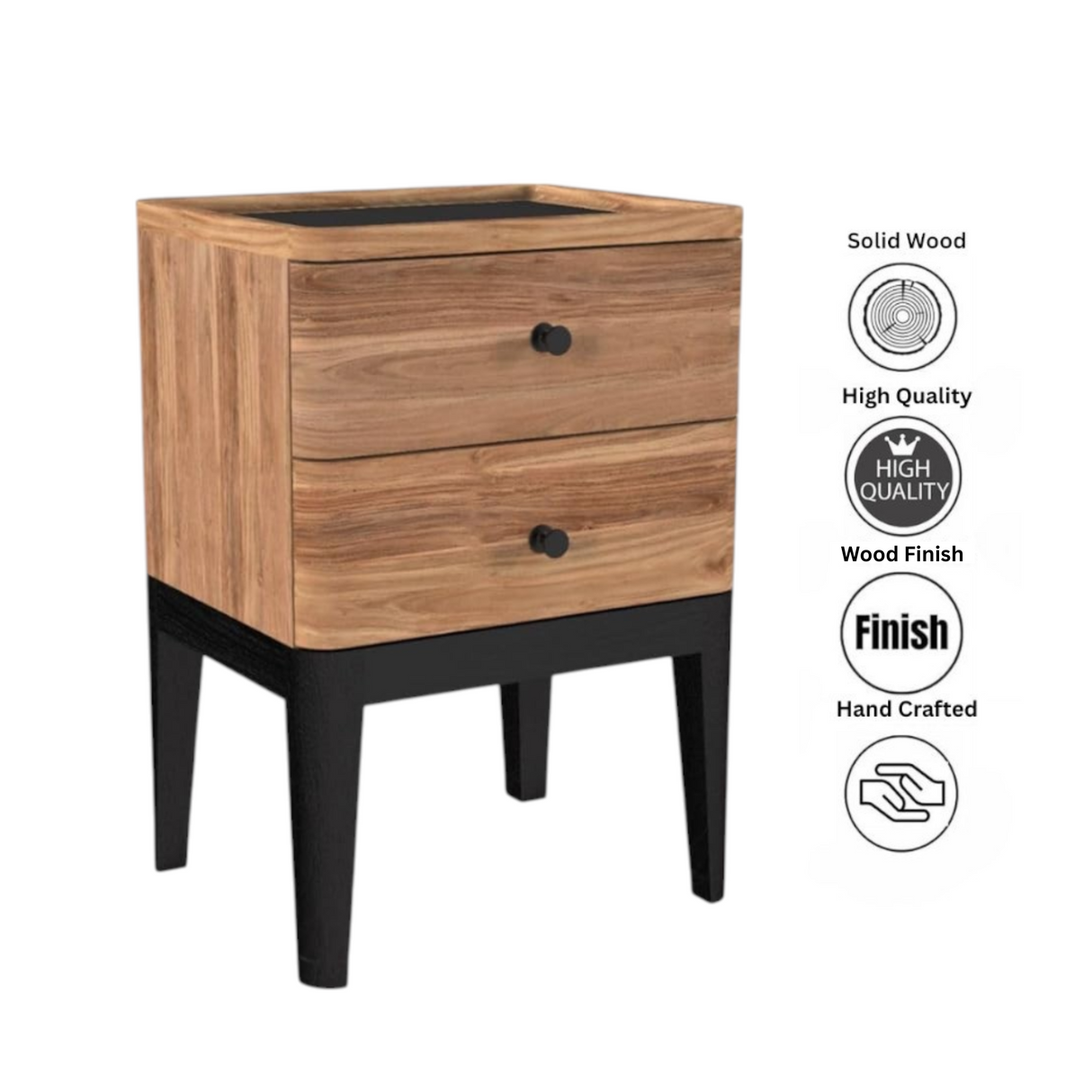 Bedside Pedestal | 2 Drawers 45x37x65cm
