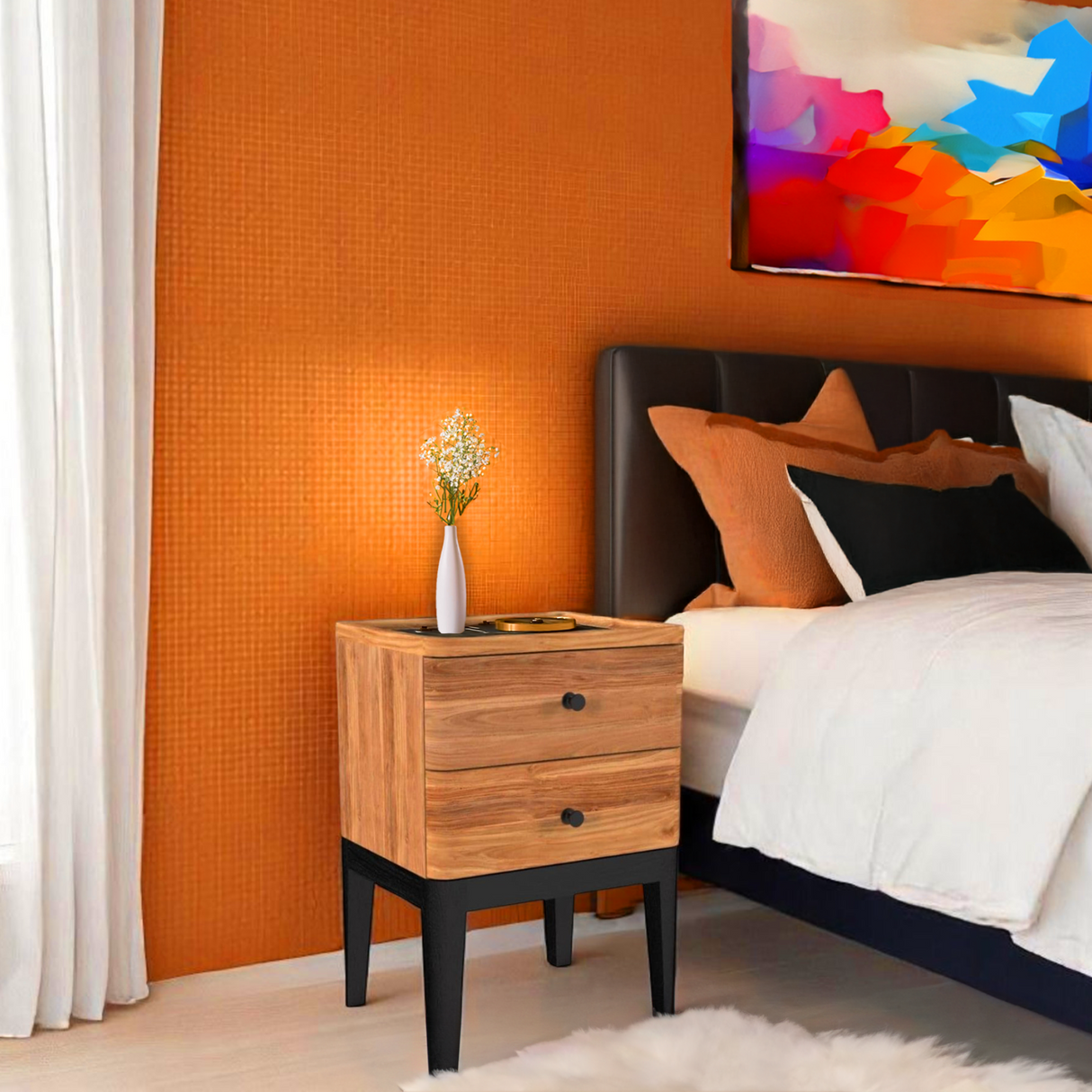 Bedside Pedestal | 2 Drawers 45x37x65cm