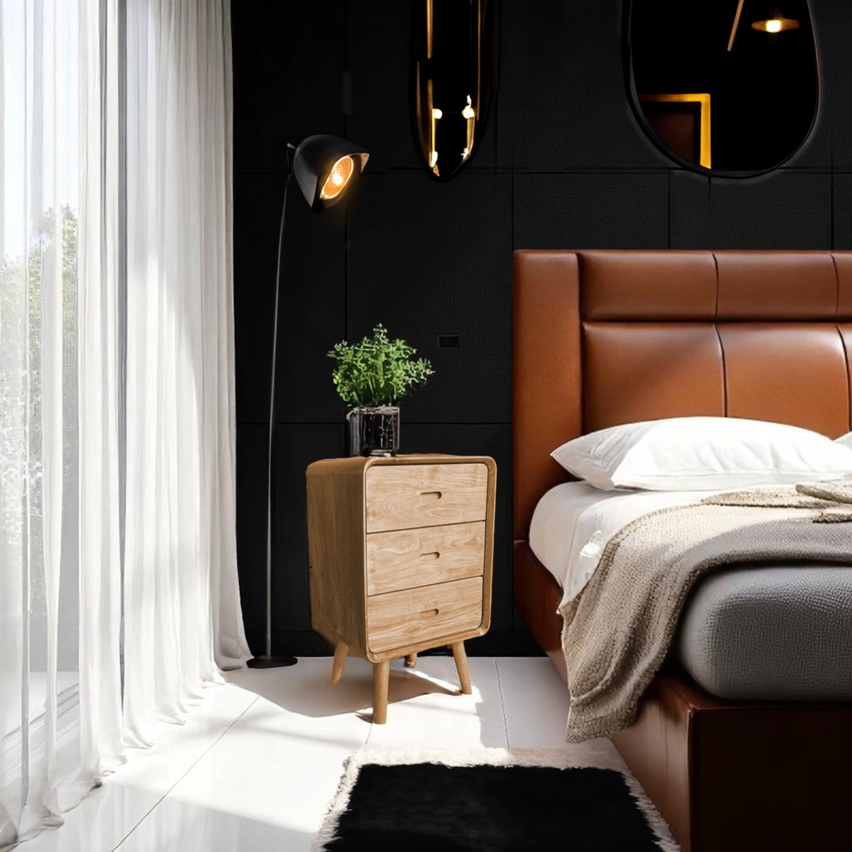 Retro Bedside Pedestal | 3 Drawers