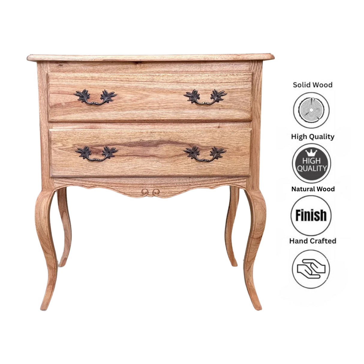 French Bedside Table | Natural